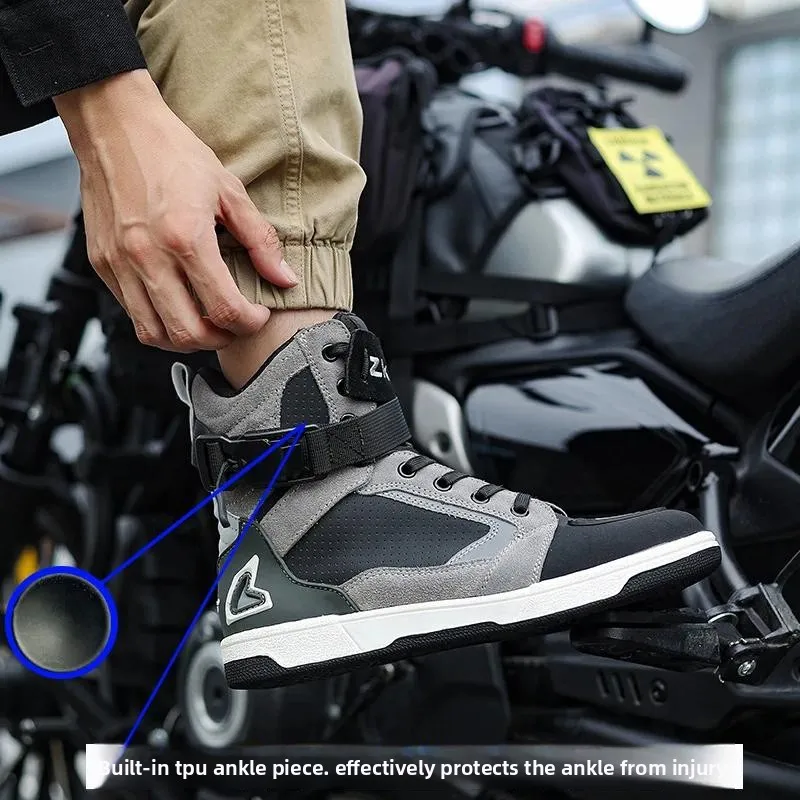 Moto Shoes Outdoor Cycling Men Riding Boots Casual Flat Shoes Anti-collision Toe Heel Protection Motobike Sports Sneakers