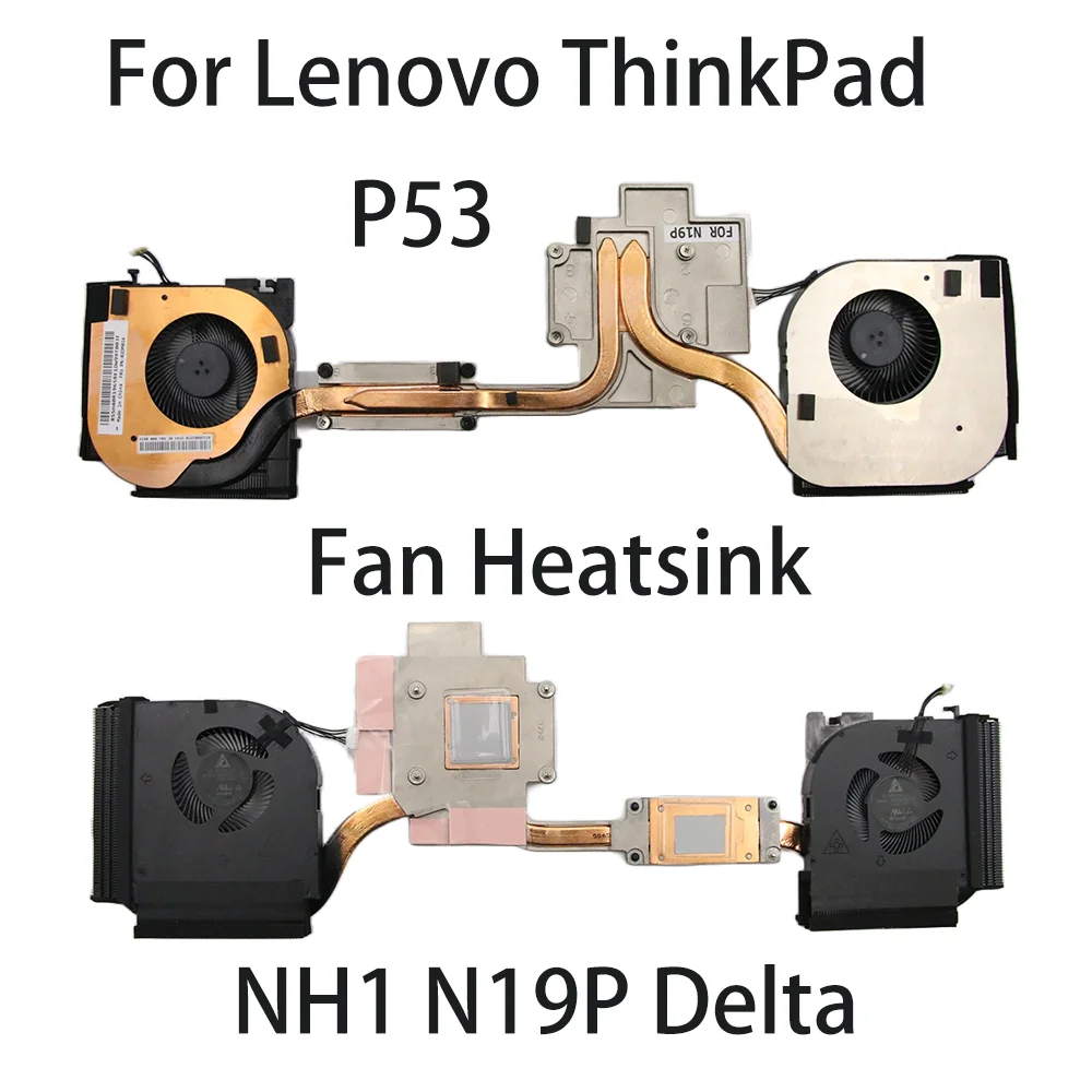 Original For Lenovo ThinkPad P53 Laptop Fan Heatsink CPU Cooler Cooling Fan NH1 N19P Delta FRU:02DM017 02DM016