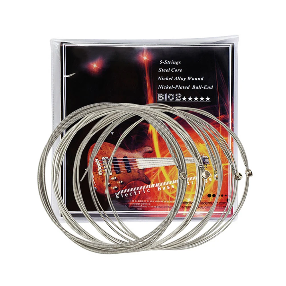 

1Pack 5-String Electric Bass Metal Strings High Durability Not Easy to Break Suitable for Instruments Great Tone