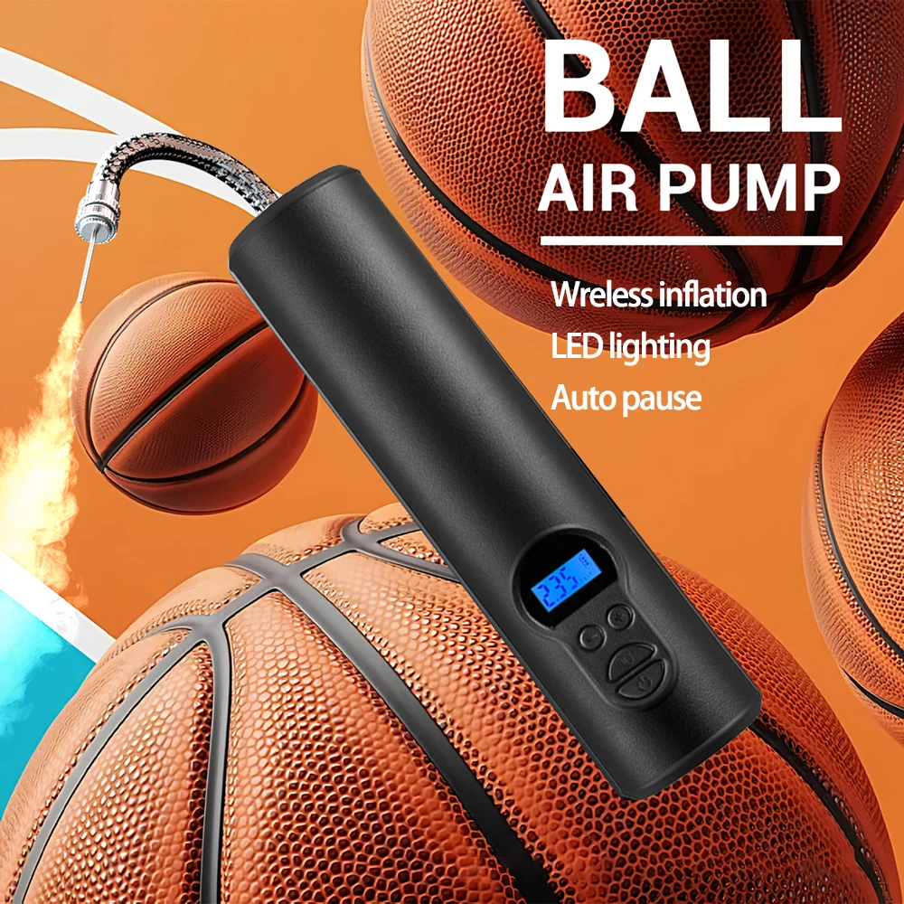 

Digital Screen Wireles Electric Pump USB Charging Auto Pause Air Pump Tire Balls Air Toy Portable Inflator with LED Light