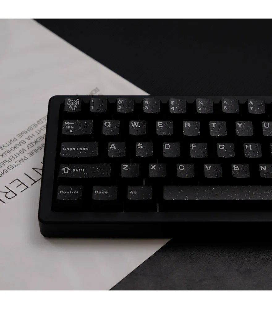 Magnetic axis keyboard glitter black semi-transparent keycap ABS two-color 114 keys Original Wooting/Mega Lion
