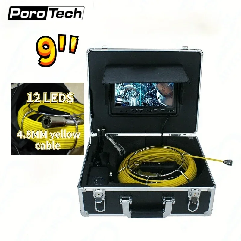 

WP90A Industrial Endoscope 1000TVL HD 23mm Digital Borescope Camera Waterproof 9Inch LCD Screen Snake Inspection Camera