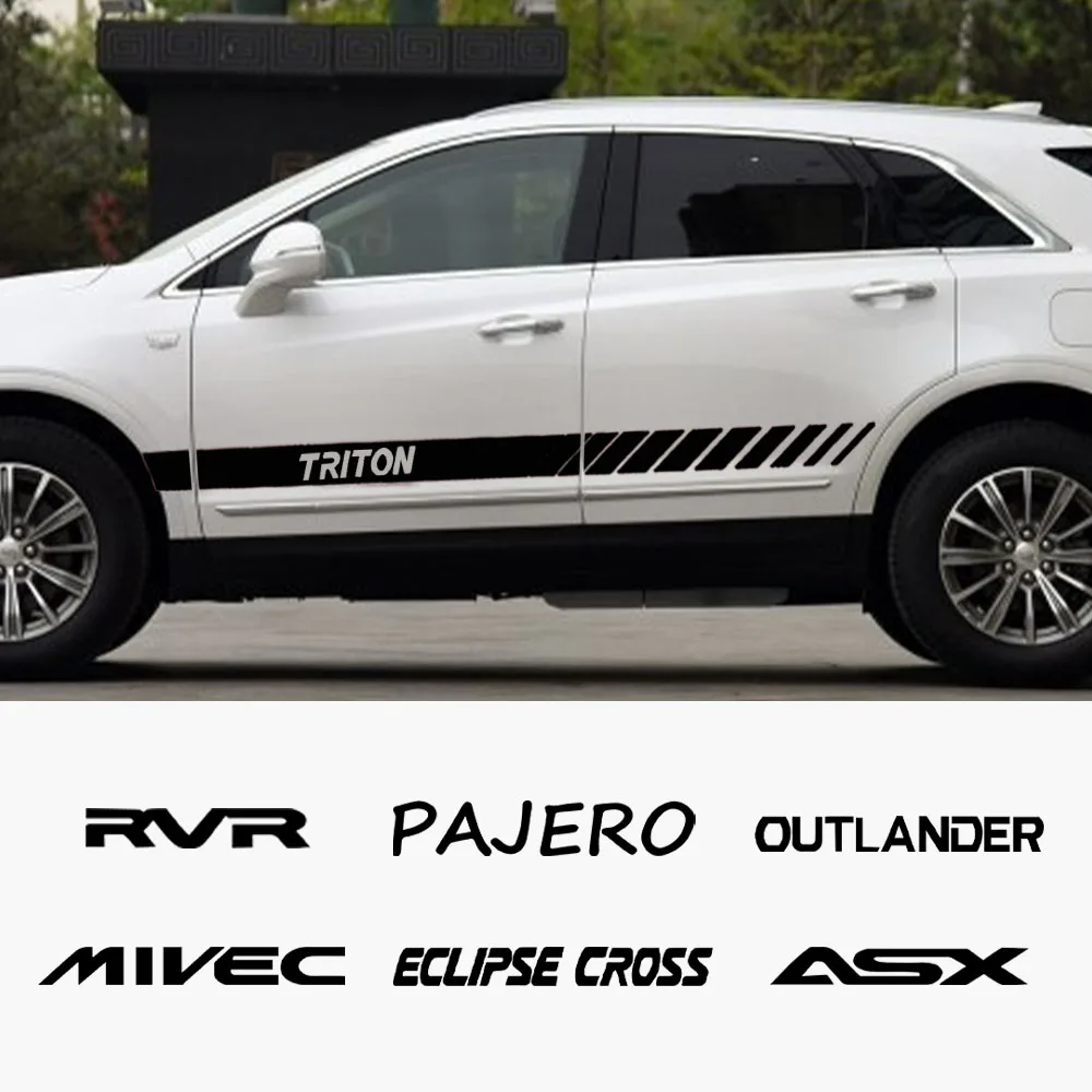 

2PCS Car Door Side Stickers and Decals For Mitsubishi ASX Delica ECLIPSE CROSS MIVEC OUTLANDER PAJERO RVR TRITON Xpander
