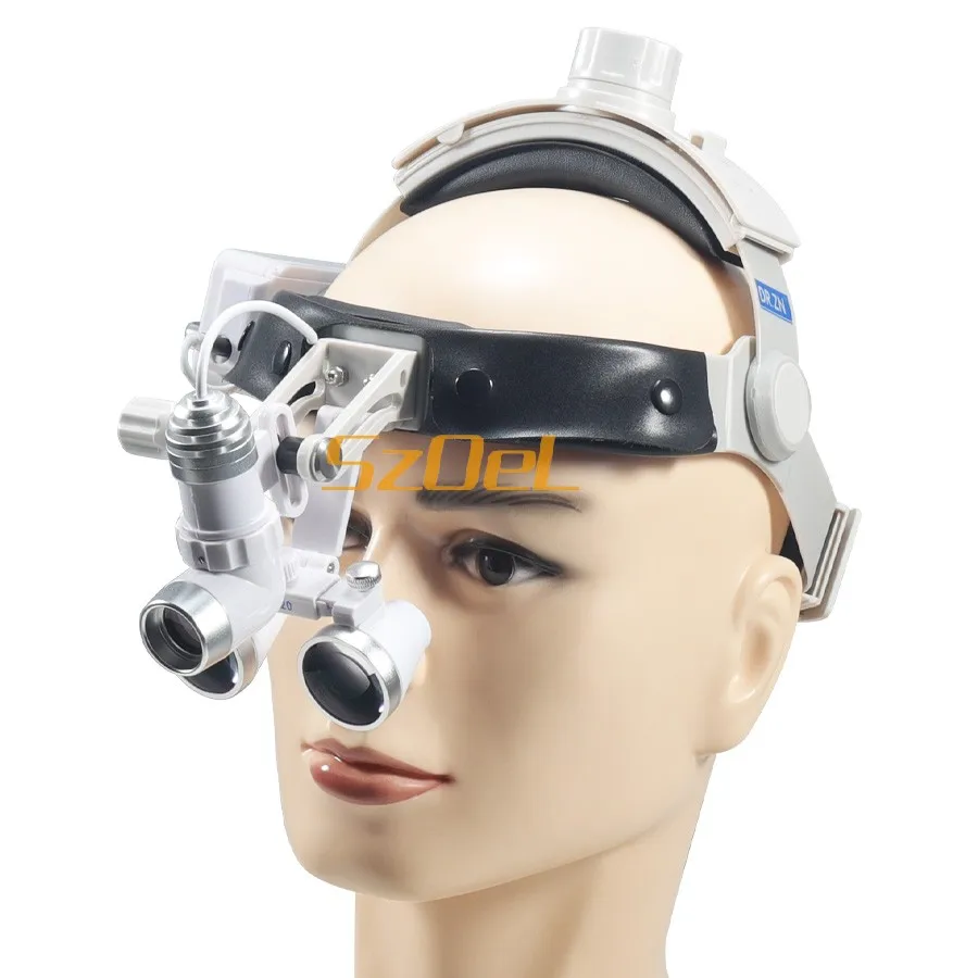 Dental Head Mounted Loupe, Binocular Loupe, with 5W High Brightness Spotlight, Shadowless Light, Suitable for Multiple Occasions