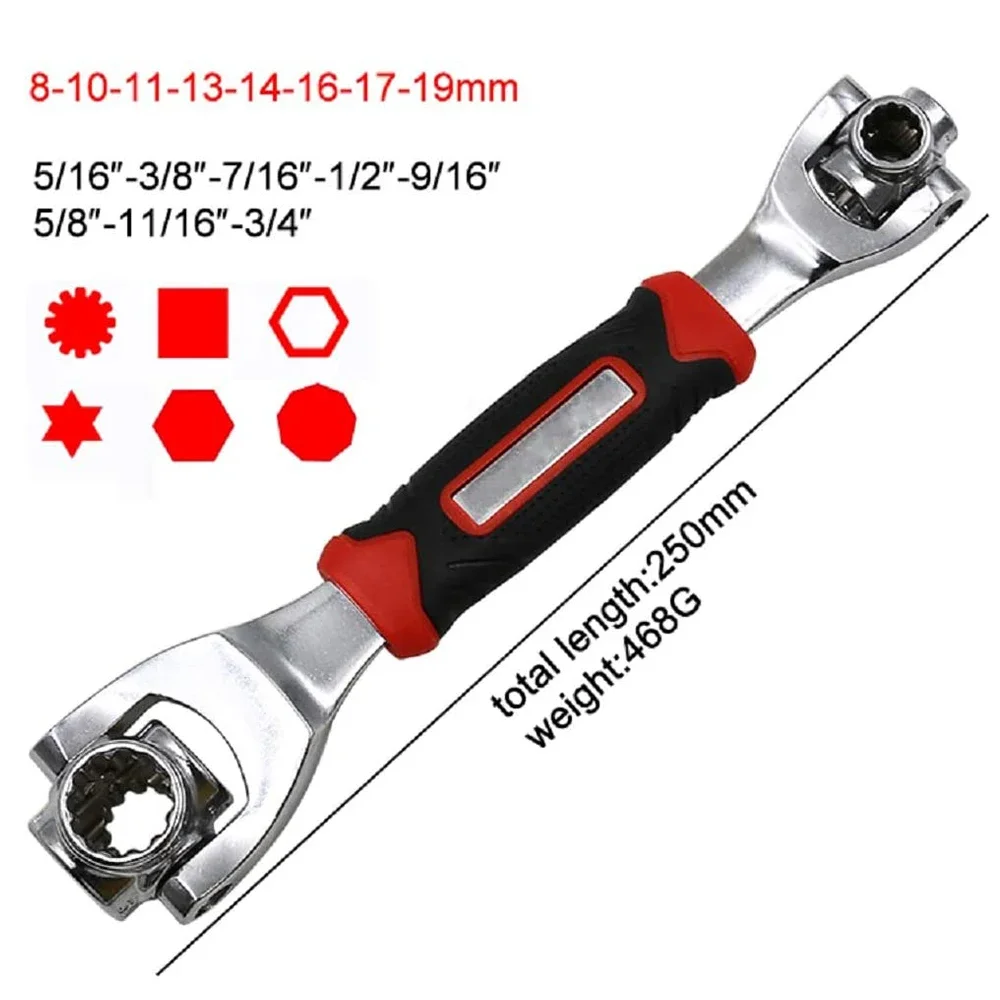 Wrench 48 in 1 Tools Socket Works with Spline Bolts 360 Degree Universial Furniture Car Repair Socket Torque Wrenchs Hand Tools