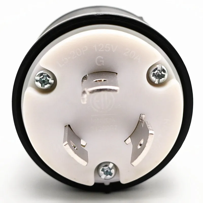 Nema L5-20P ปลั๊กไฟตัวผู้แบบมีสาย20A/125V ปลั๊กตัวผู้ที่มีสายด้วยตัวเองสำหรับอุตสาหกรรมมาตรฐานสหรัฐอเมริกา
