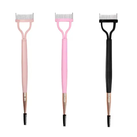 2 in 1 separatore di ciglia pieghevole denti metallici piegaciglia dritto spazzola per ciglia pettine mascara arricciatura ciglia strumenti di trucco di bellezza