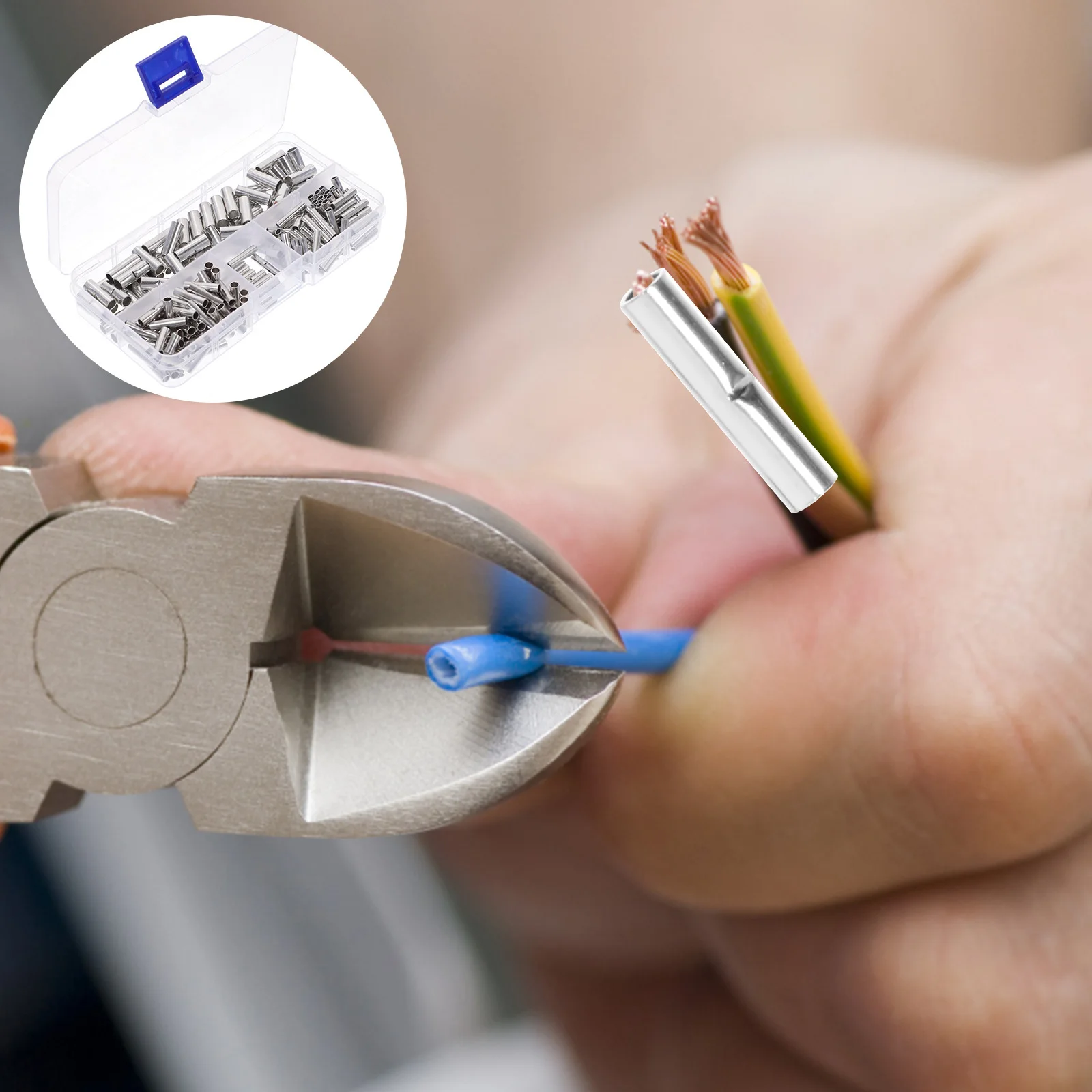 

200Pcs Copper Butt Connectors Wire Connector Kit Non Insulated Assorted Sizes 22 18awg 16 14awg 12 10awg Automotive Electrical