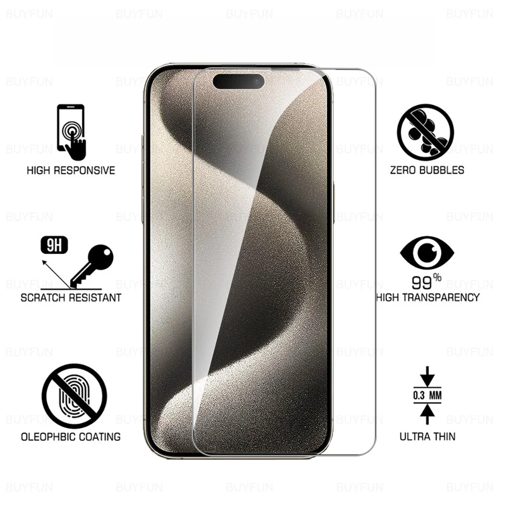 For iPhone 15 Pro Max iPhone15 Plus Glass 4in1 Camera Tempered Glass iPhone15Pro 15Pro 15Plus 15 ProMax Safety Screen Protector