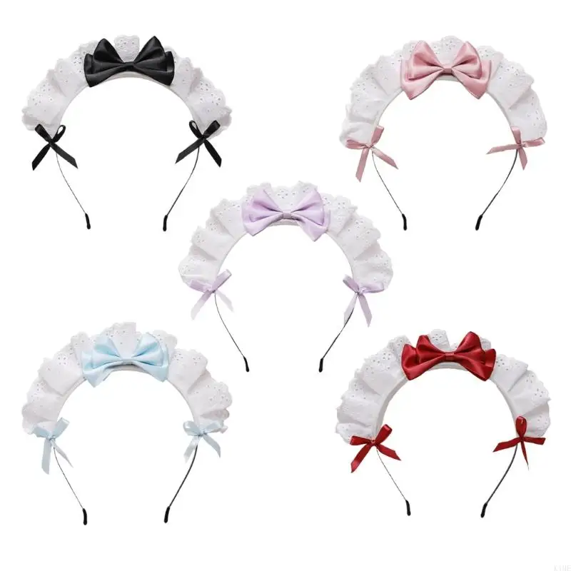 

K1ME Maid Handmade Hairband Lace Bowknot Hair Accessories for Women Girls Gift