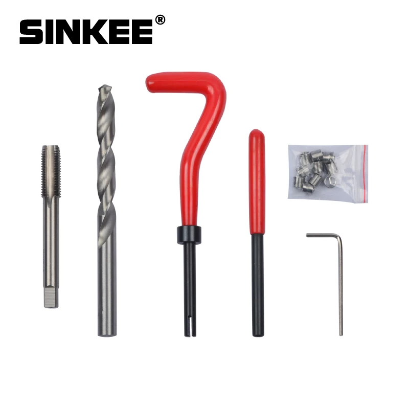 6 Kinds of Recoil Thread Inserts Installation Kit Repair Tool Drill Tap M7 M9 M12 M14 SK1051