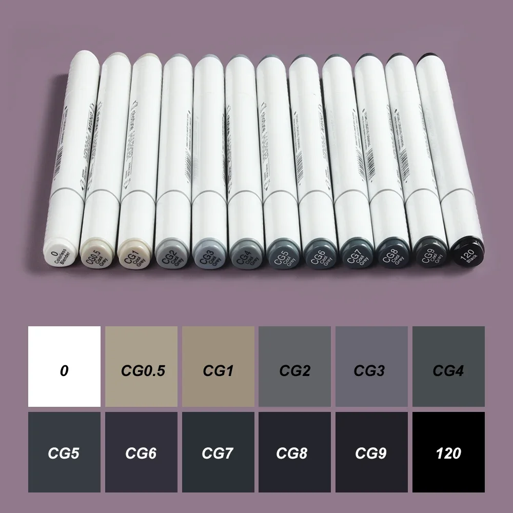 

THOTUNE 12-цветный теплый серый крутой серый цвет маркер с двойной головкой спиртовые маркеры для эскизов для школы художественный дизайн маркеры поставки