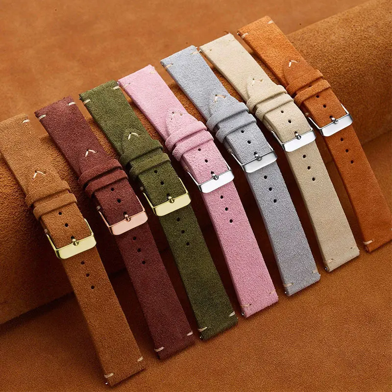 Correa de reloj de cuero genuino, correas de reloj de liberación rápida de 14 mm/16 m/18 mm/20 mm/22 mm, para Samsung, Seiko, Oris, reloj Citizen
