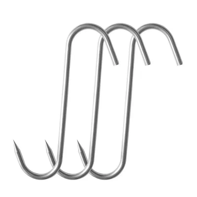 Extra Thick Stainless Steel Beef Hook Bacon HookSType Thick Hook Meat Hanging Hook Pork and Mutton Pointed Hook