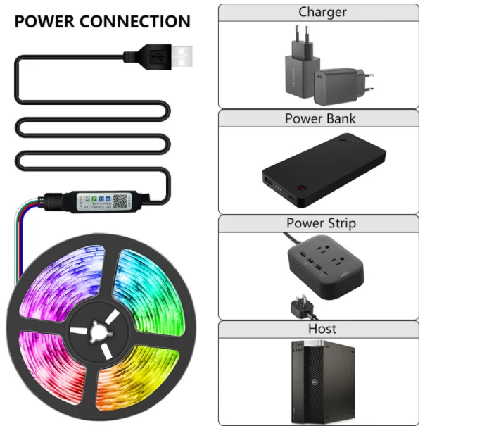 LED Light Bar RGB 2835 Color Bluetooth USB Infrared Remote Control Flexible Light With Diode DC5V TV Backlight Suitable For Home