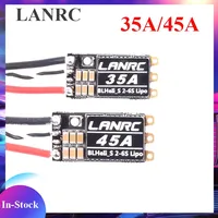 LANRC 45A 35A BLHeli_S ESC 2-6S Lipo Brushless Electronic Governor with LED Light Support DSHOT125/300/600 for Crossing Drones