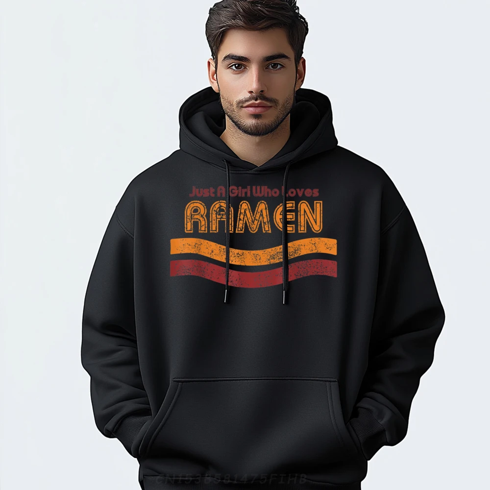 Retro Just A Who Loves Ramen Noodles New Hoodie Man Clothes New Years Eve Christmas Sweater