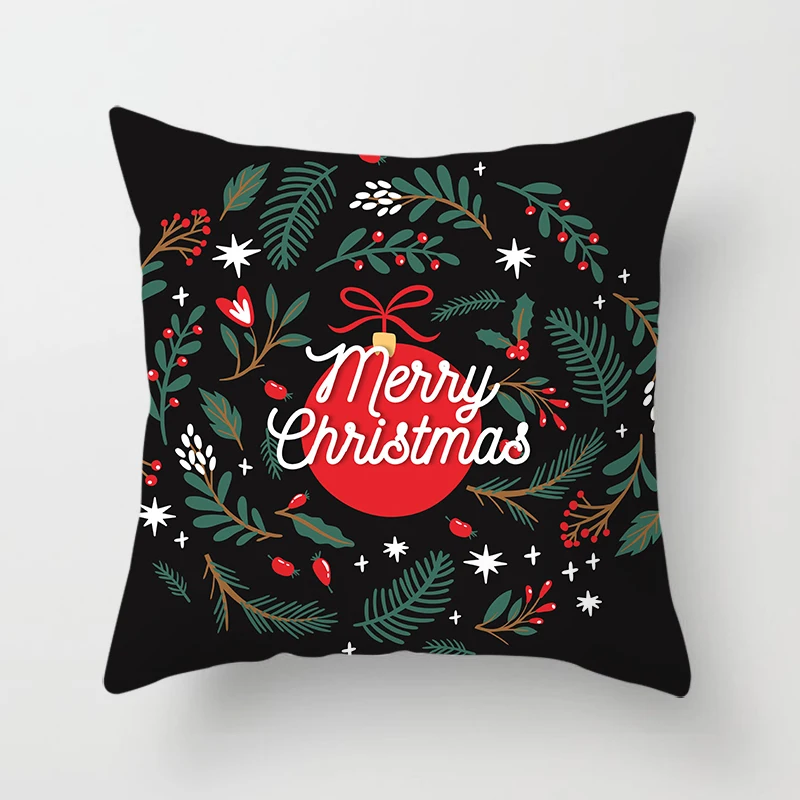 Funda de almohada Creativa con tematiche navideña، decoración de sofá en blanco y Negro، regalo de vacciones #1