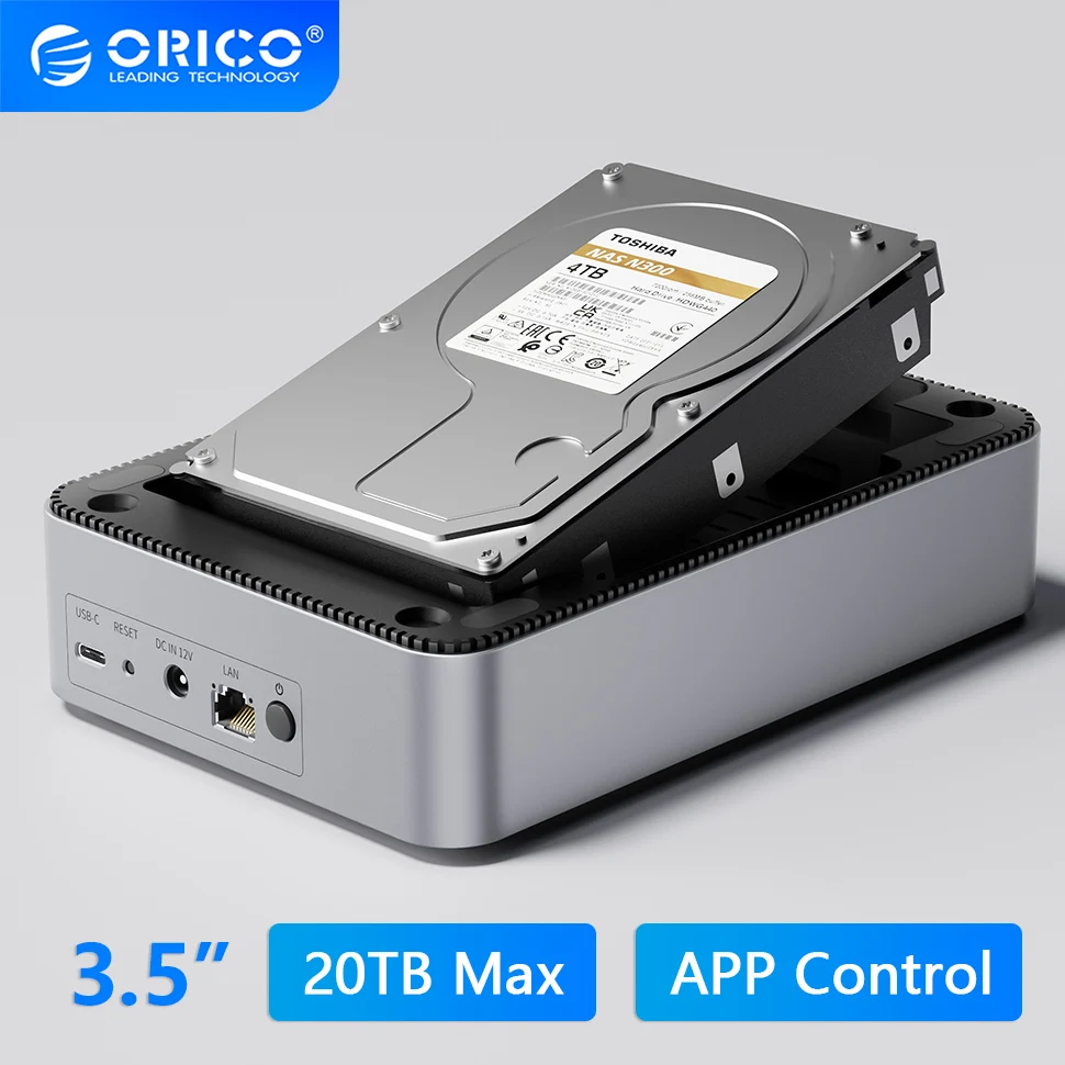 

ORICO 3.5" inch SATA Hard Drive Enclosure NAS Network HDD Storage Box USB C HD Disk External Case Housing Personal Cloud Server