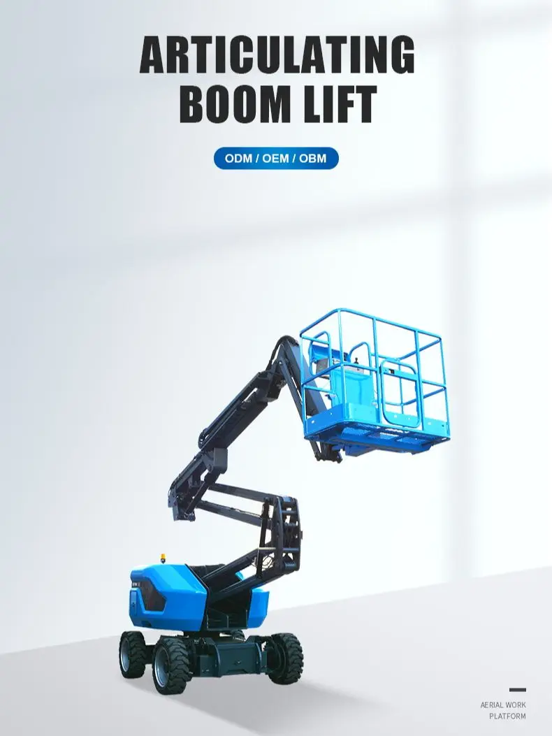 Qiyun Kinglift 8 10 12 14M Diesel AC Power Hydraulic Articulating Boom Lift Billboard Construction Maintenance Cleaning