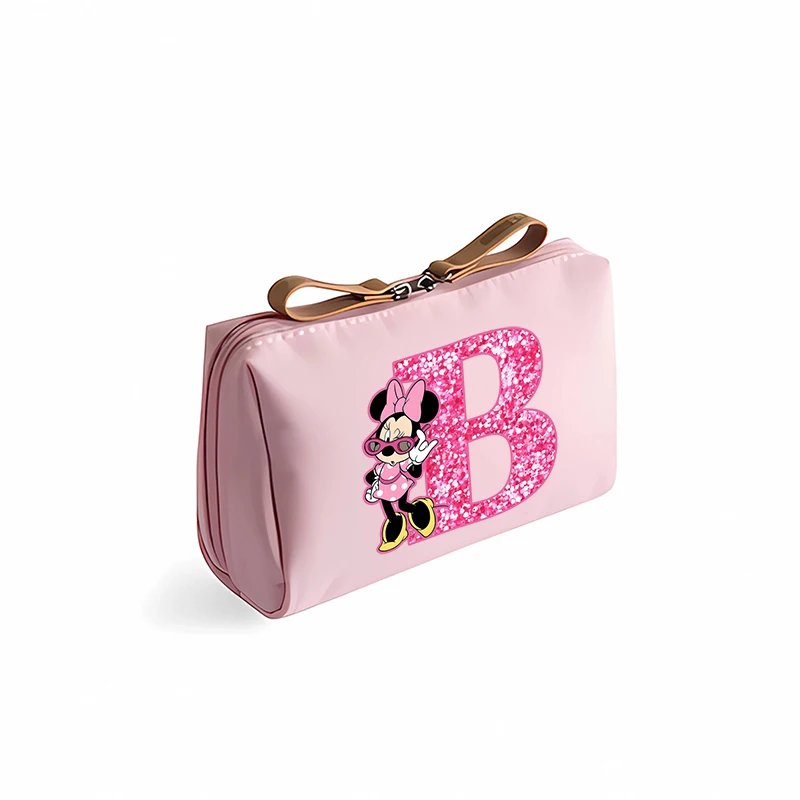 Minnie Mickey Mouse Disney Lady Makeup Bag borsa cosmetica da donna lettera Cartoon Anime Bags Terylene Makeup Girls regali di compleanno