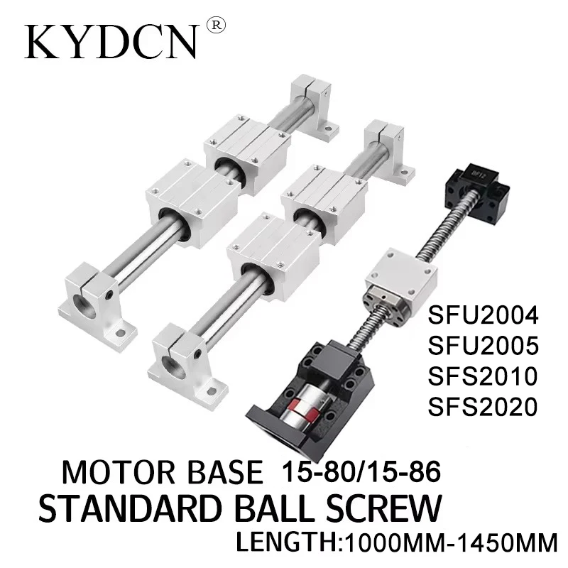 SFU2004 SFU2005 Length 1000-1450MM 4 SC sliders SK support seats plus 2 chrome plated rods with a set of motor seat screw sleeve