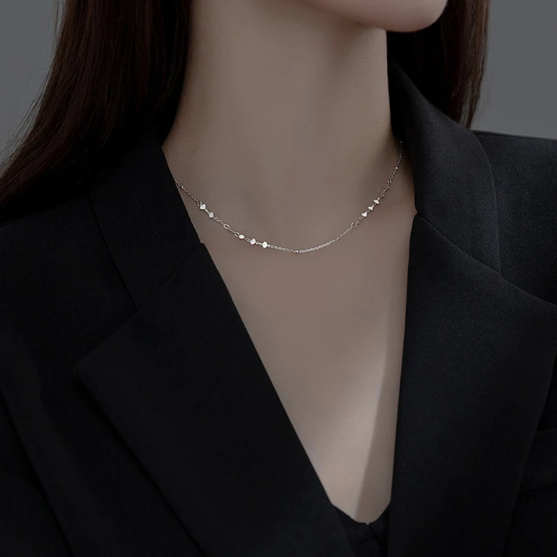 MODIAN złoty kolor nieregularne serca naszyjnik z koralików naszyjnik dla kobiet 925 Sterling Silver krótki naszyjnik Fine Jewelry Girl Gift — zdjęcie 5