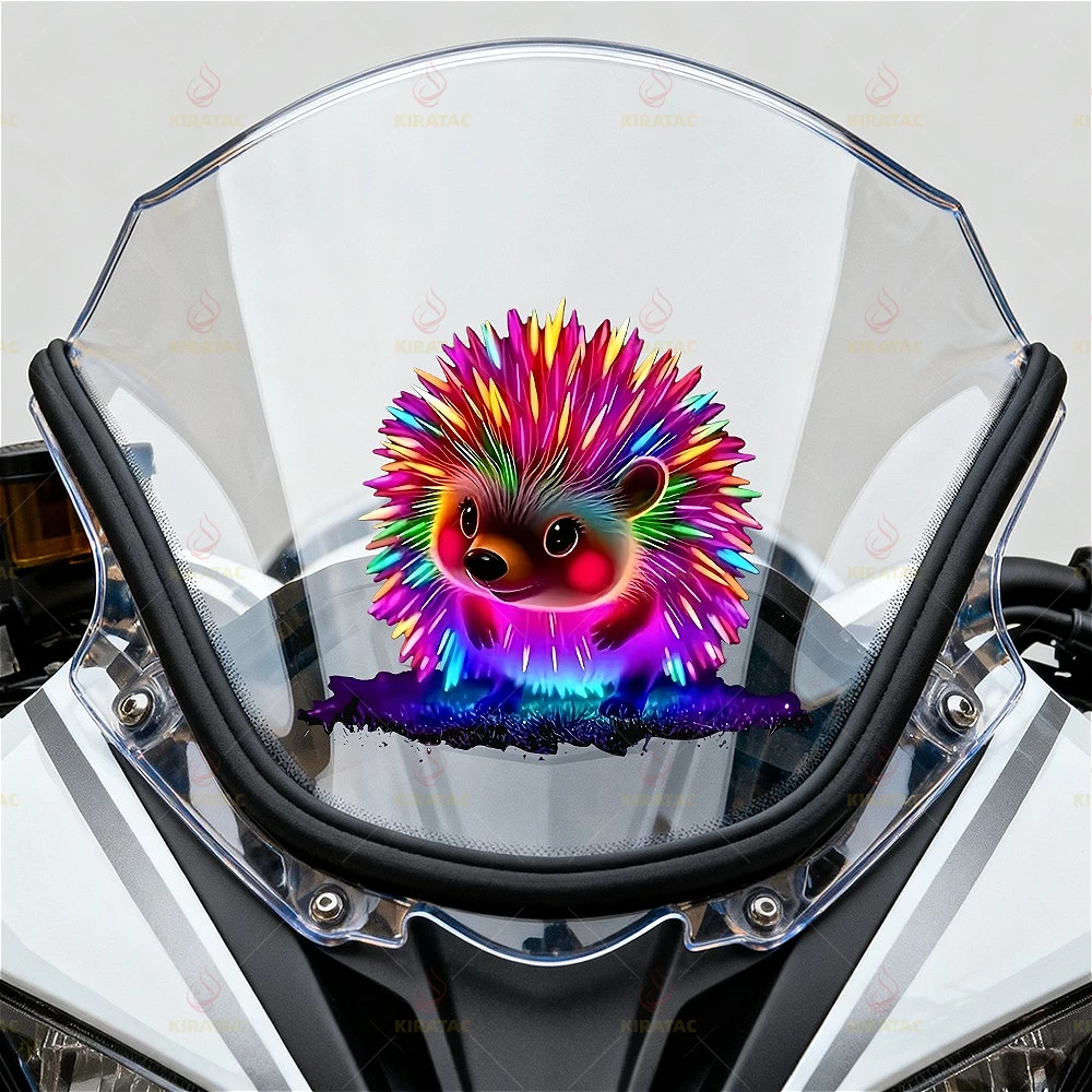 1개 화려한 네온 귀여운 고슴도치 자동차 스티커 방수 자동차 창문 문 오토바이 헬멧 페어링 연료 탱크 비닐 데칼