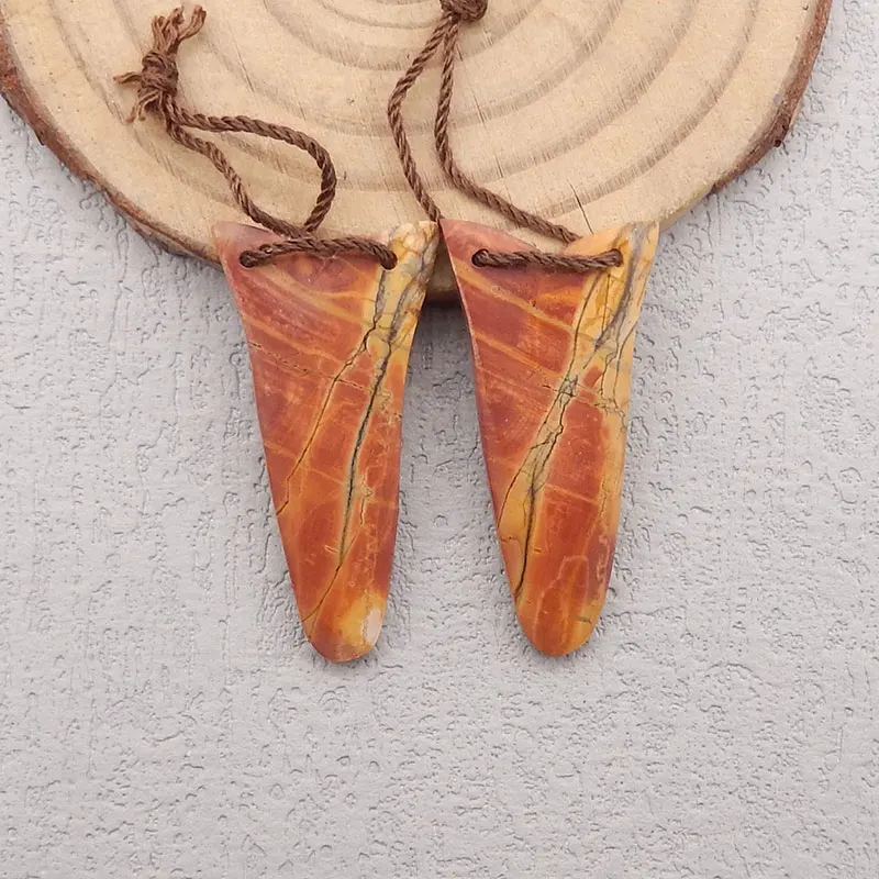 Natural Multi-Color Picasso Jasper Double Hole Earring Beads, Drilled Earring Pair,Semi-Precious Stones for Jewelry Making