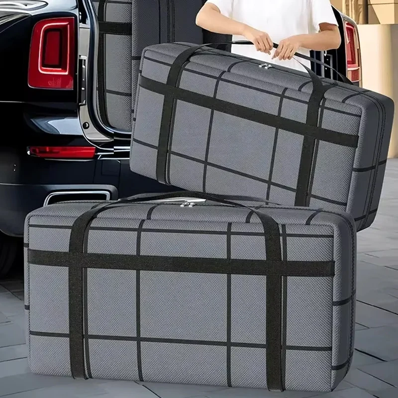 1Pc New Large Capacity and Super Load-bearing Black Composite Material Storage Bag, Dustproof and Moisture-proof with Zipper image 2