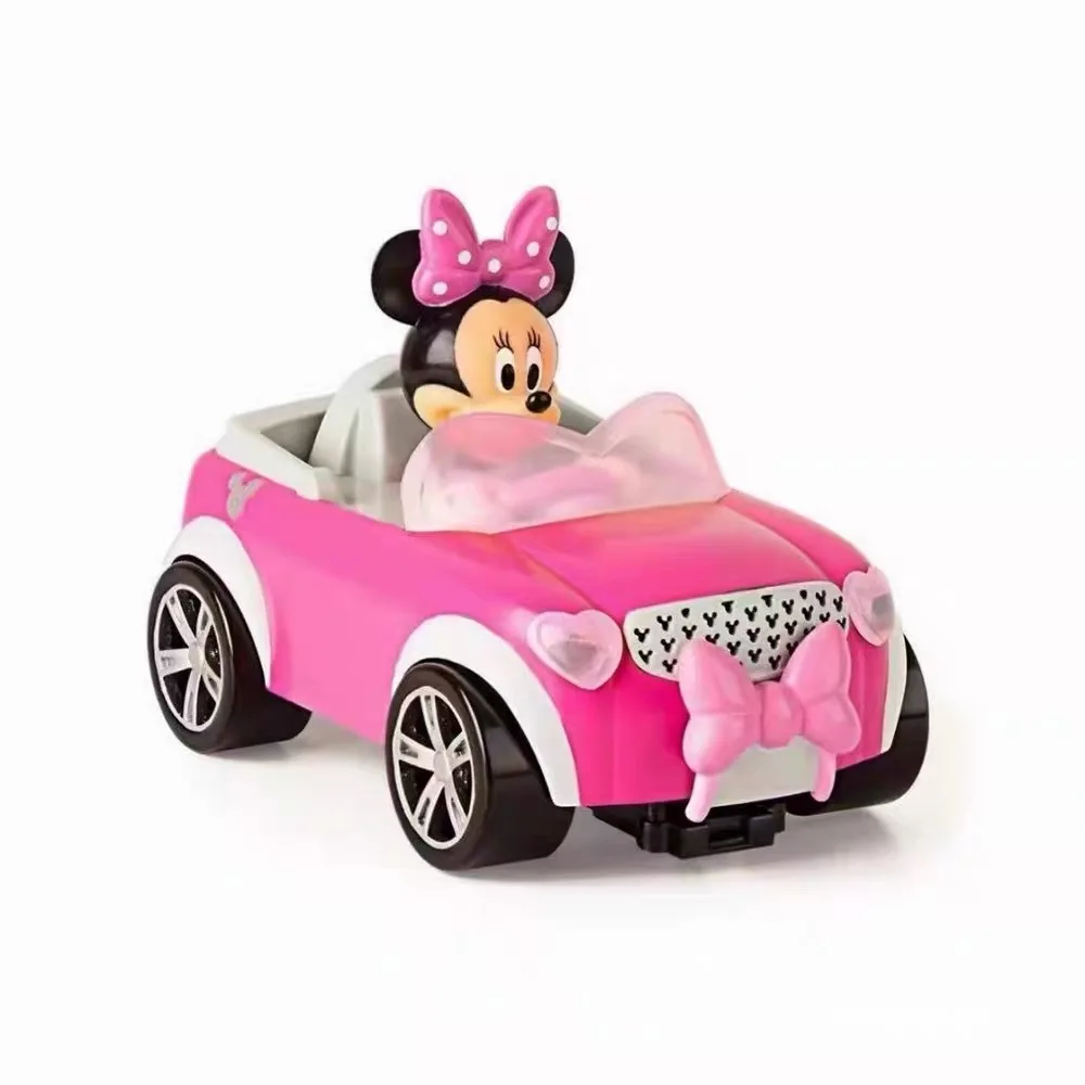 Disney Children's Toy Car Mickey Mouse  Electric RC Car Mickey Minnie Mouse Convertible Model Movable Coasting Friction Car