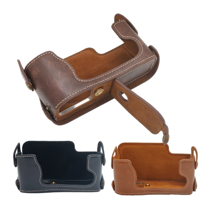 Fashional Camera Bag Case For Fujifilm XE2 X-E2 X-E1 XE1 PU Leather Half Body Set Cover With Battery Opening