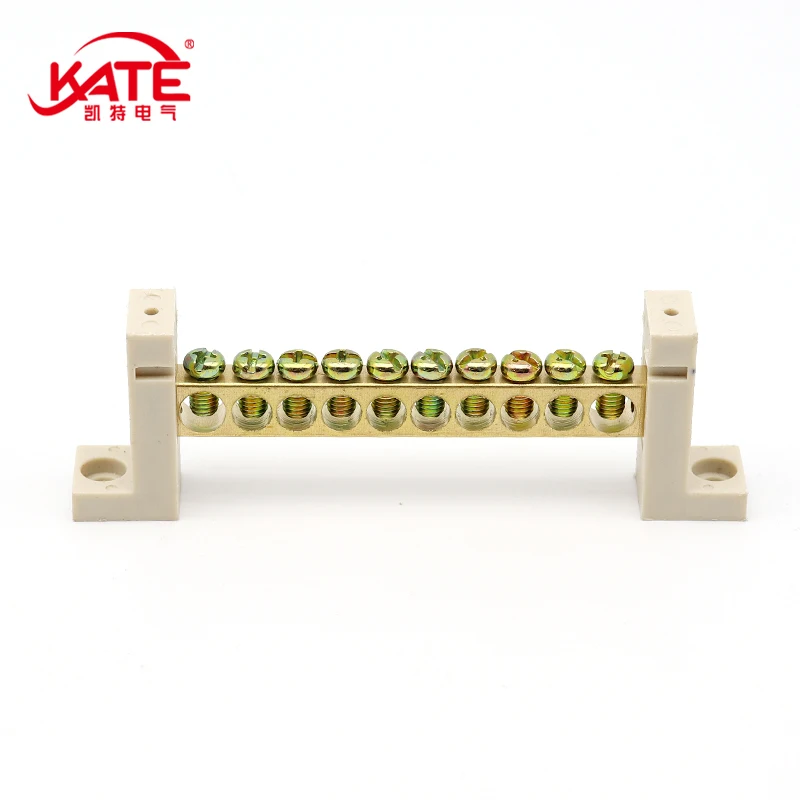 DIN Rail Terminal Block High Bridge Type Ground Bar 5/7/10/12 Holes Distribution Box Neutral Terminal Electrical Connector