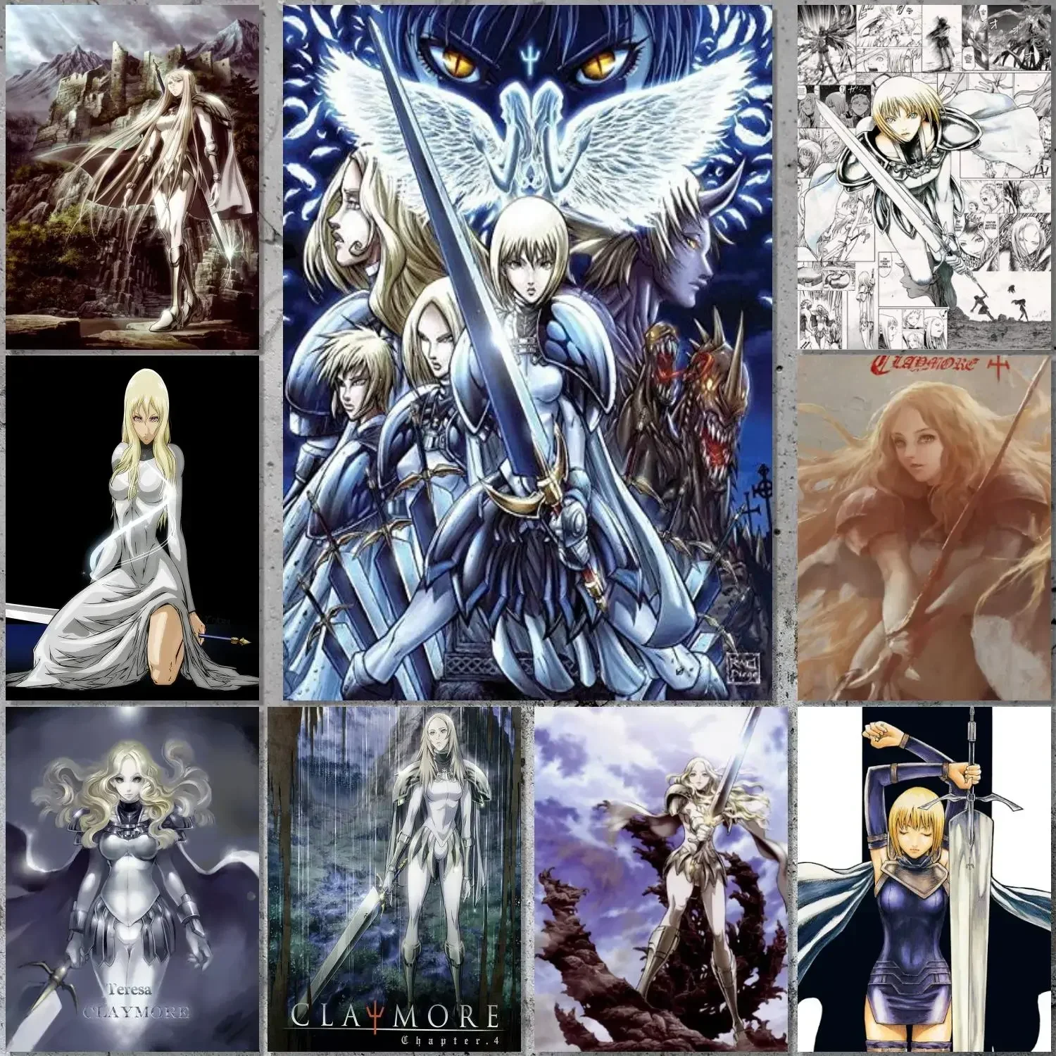 Claymore Teresa anime Poster Canvas Art Poster and Wall Art Picture Print Modern Family bedroom Decor Posters