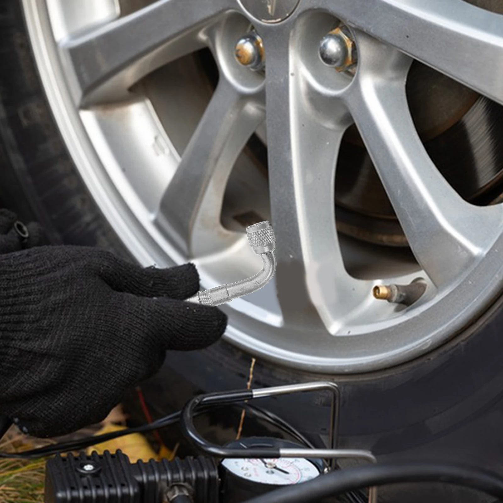 

90 Degree Brass Tire Valve Extensions Adapter for Dual Wheels Vacuum Gauge Hvac Copper Stem Extender Tire Wrapper Valve Stem