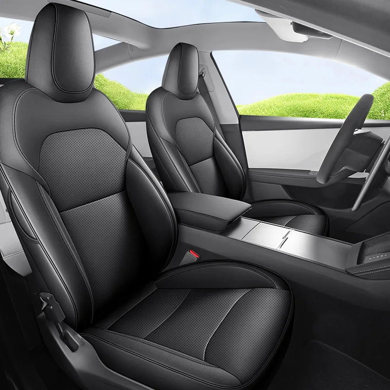 

For Tesla ModelYJuniper 2025 Full Set Seat Covers PU Leather Breathable Seat Protector Cushion Cover Auto interior Accessories