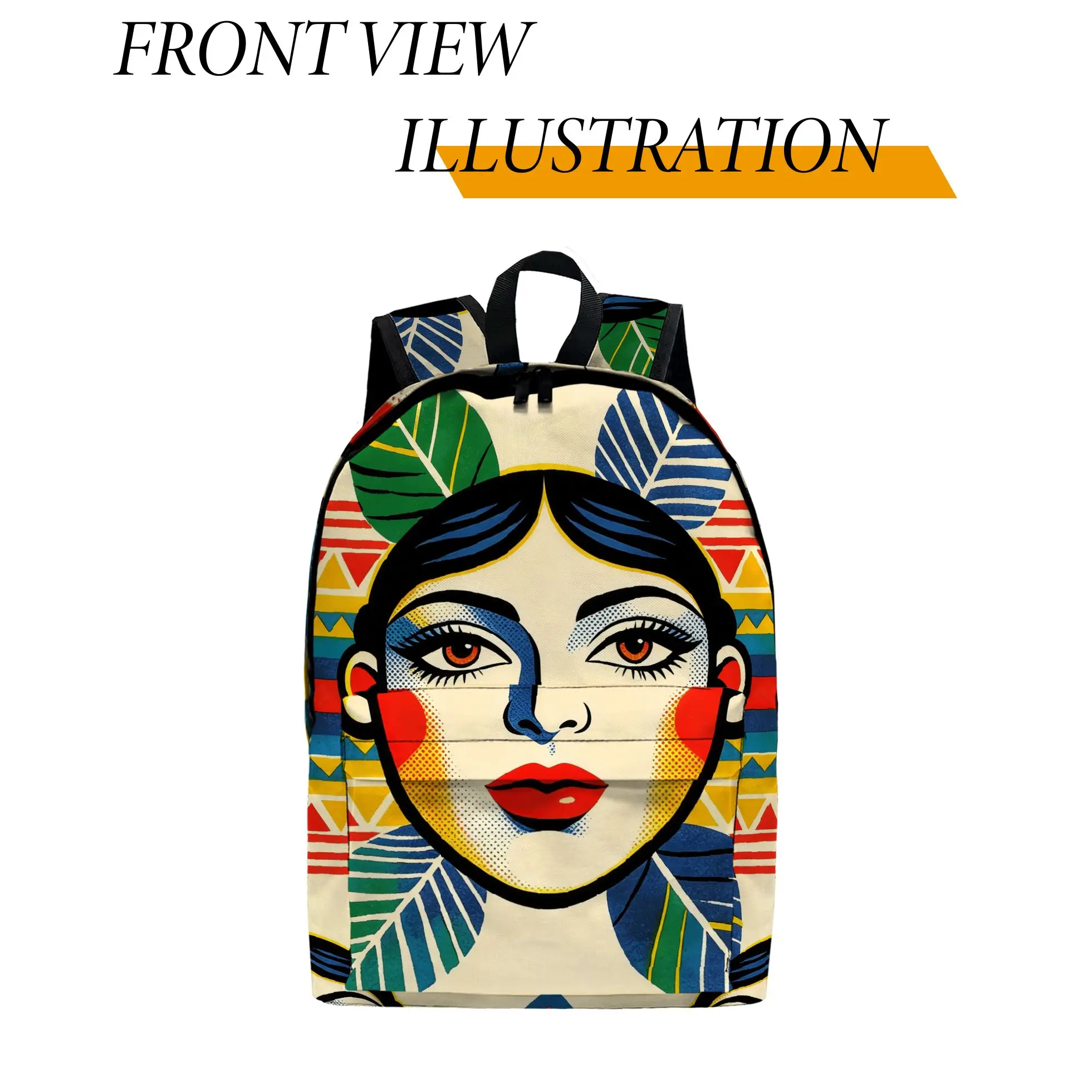 

1pc Abstract art print Backpack, Fashionable and Simple, Unisex, Large Capacity, High-Quality Gift