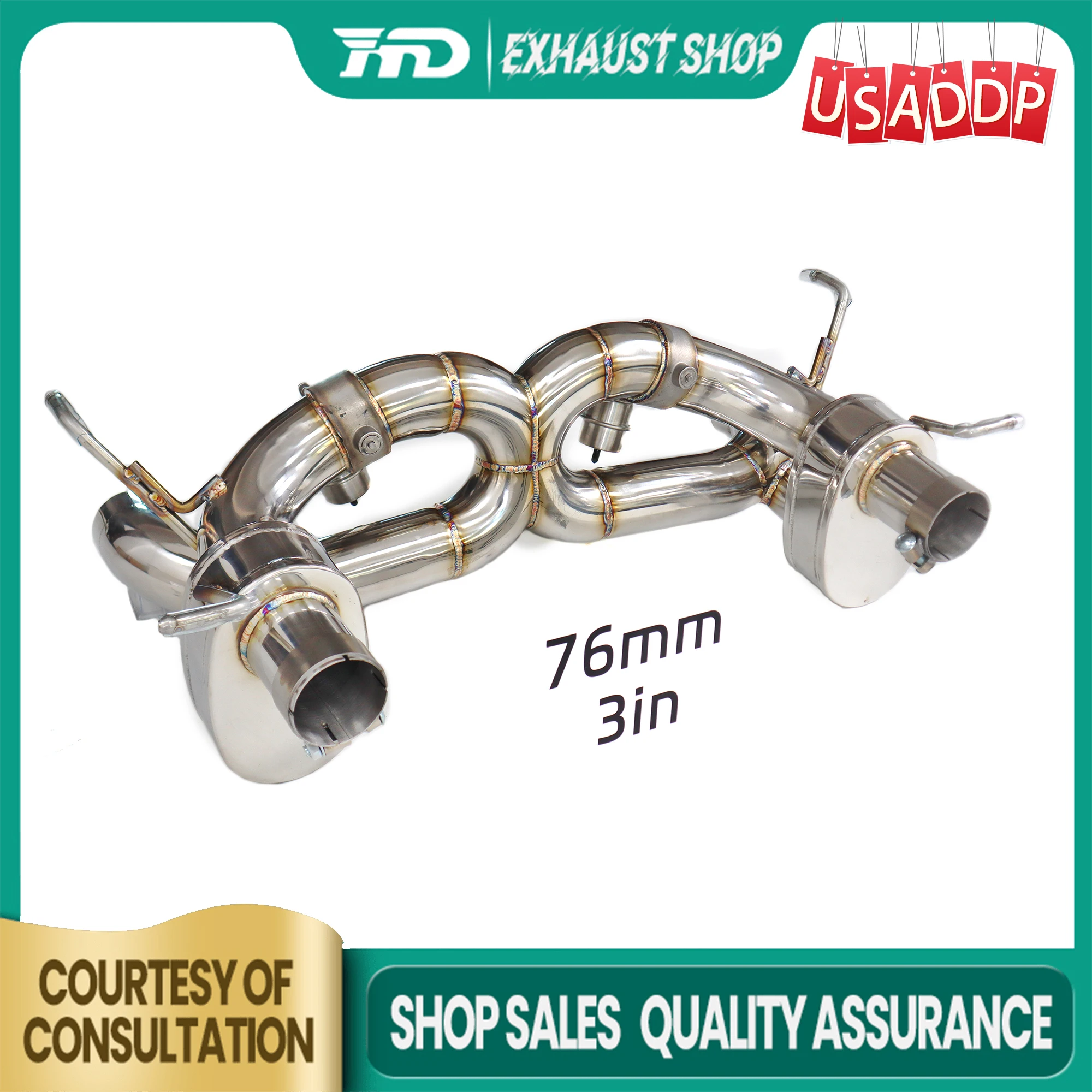 

SS304 Catback for Ferrari 488 Exhaust system Vacuum valve Handcrafted High precision Muffler X-tube design Easy installation