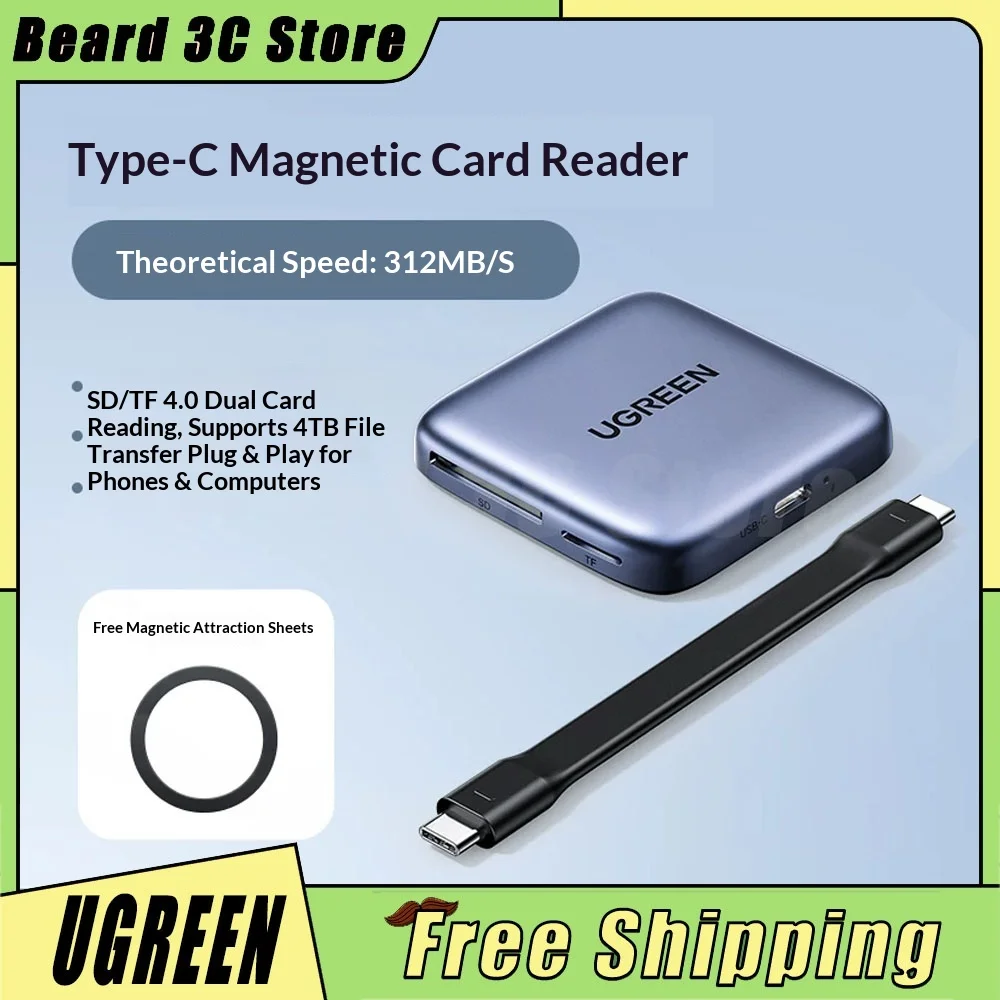 

Ugreen Tf Sd4.0 High Speed Card Reader Sd Card Camera Multifunctional Magnetic Suction Otg Transmission Typec Interface