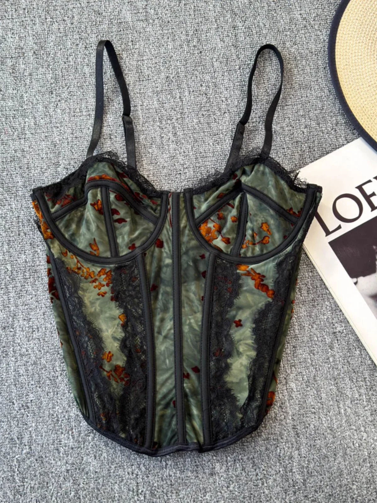 

Foamlina American Sexy Lace Splicing Fishbone Tube Top Sling Women's Summer Design Sense Slim Show Thin Back Corset Tide