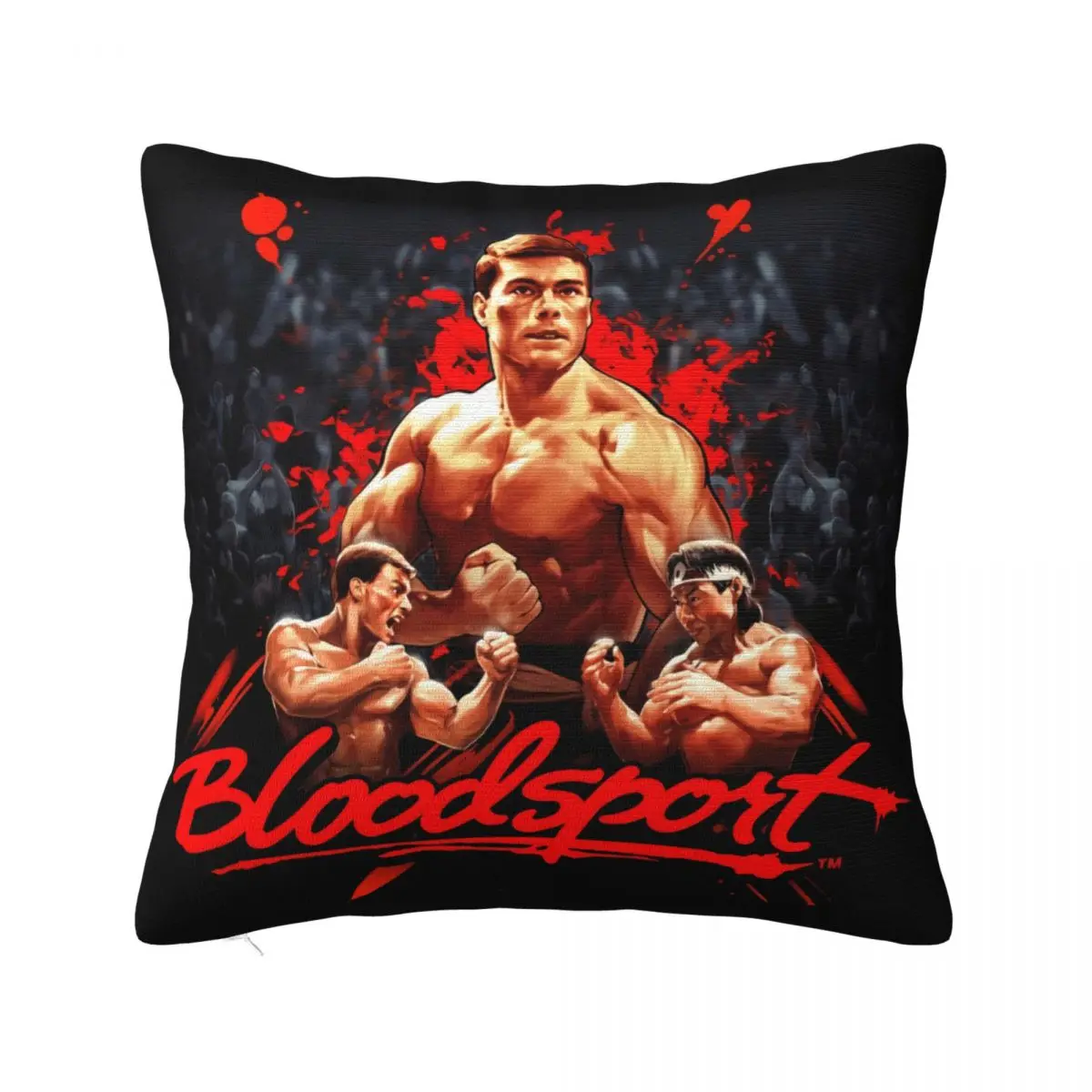 Bloodsport Kung Fu 1988S Jean Claude Van Damme Mens Black 's T- Brand Style Game Cartoon Character Pillow Case