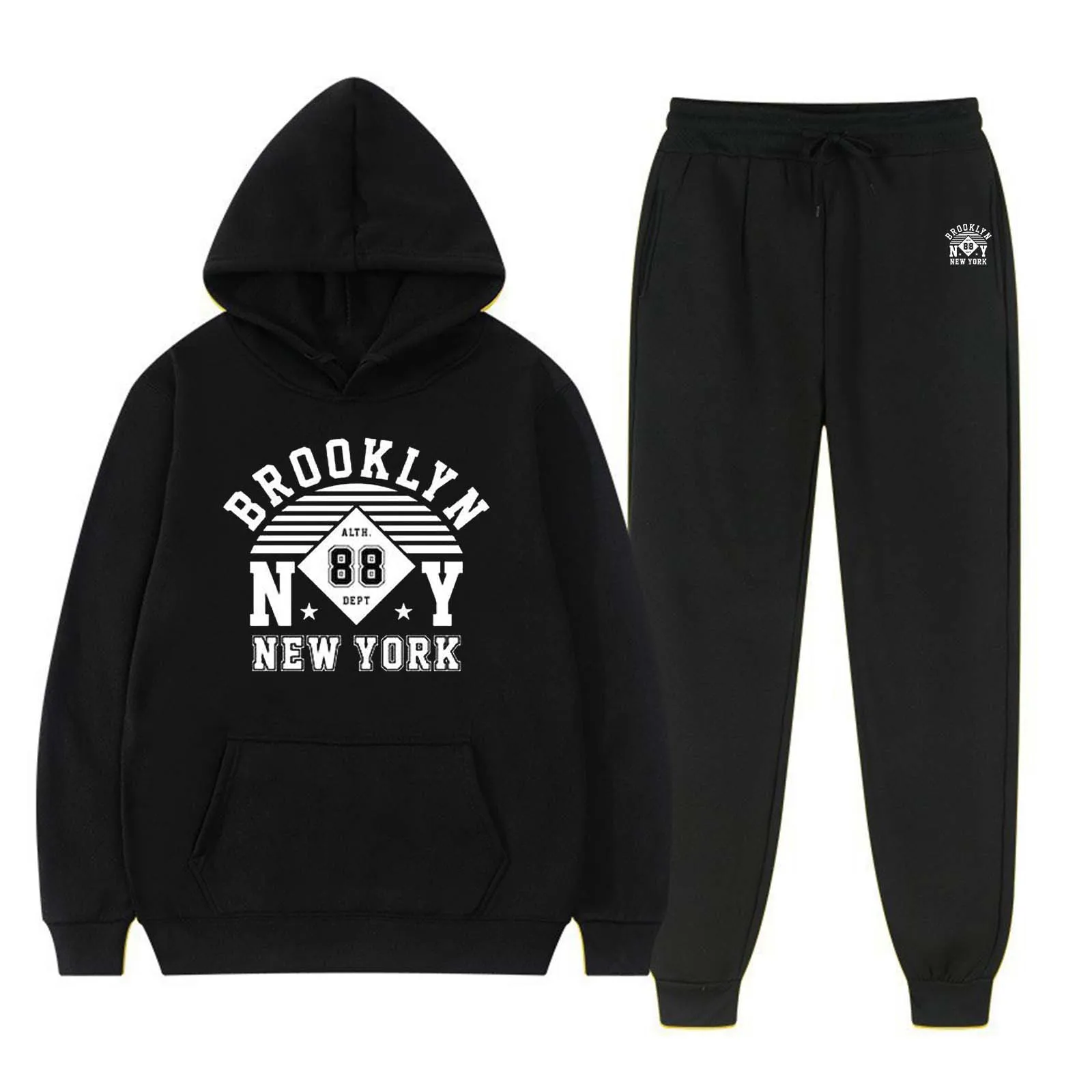 

Men's new hooded suit, pullover sweatshirt, sports suit, sweatshirt, casual fashion printed thick men's hooded shirt, street jog