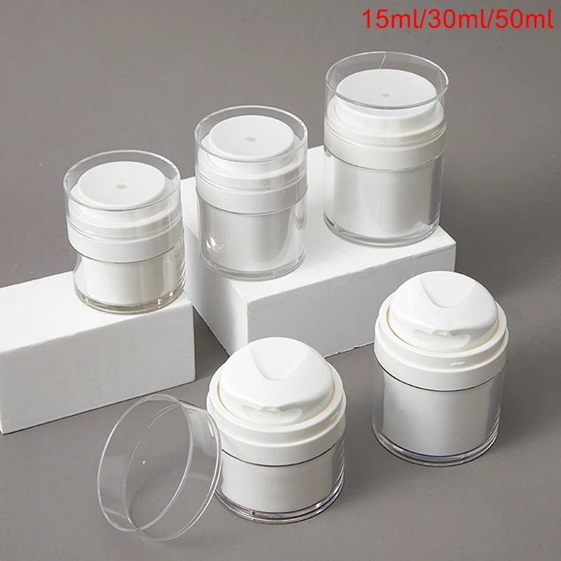 

15/30/50ml Cosmetic Jar Acrylic Cream Refillable Cans Vacuum Bottle Press Style Cream Jar Vials Airless Cosmetic Container