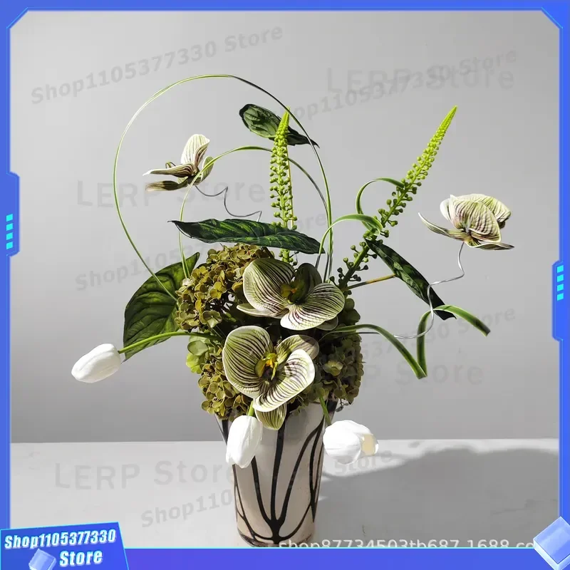 Luxury Artificial Flower Bouquet Set for Dining Table Centerpiece Home Decor Hotel Lobby Soft Decoration Fake Floral