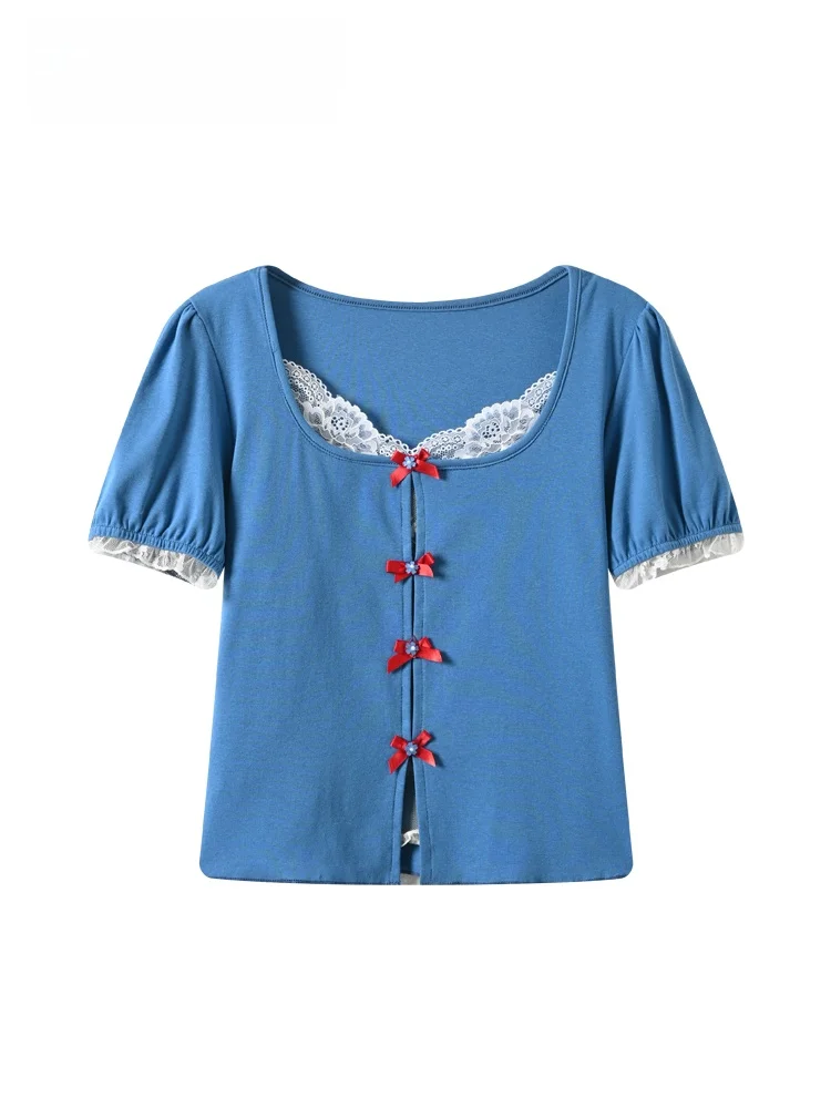 

Unique Beautiful Short Sleeve T-Shirt for plus Size Women Versatile Summer Fashion Small Top for Younger Looking