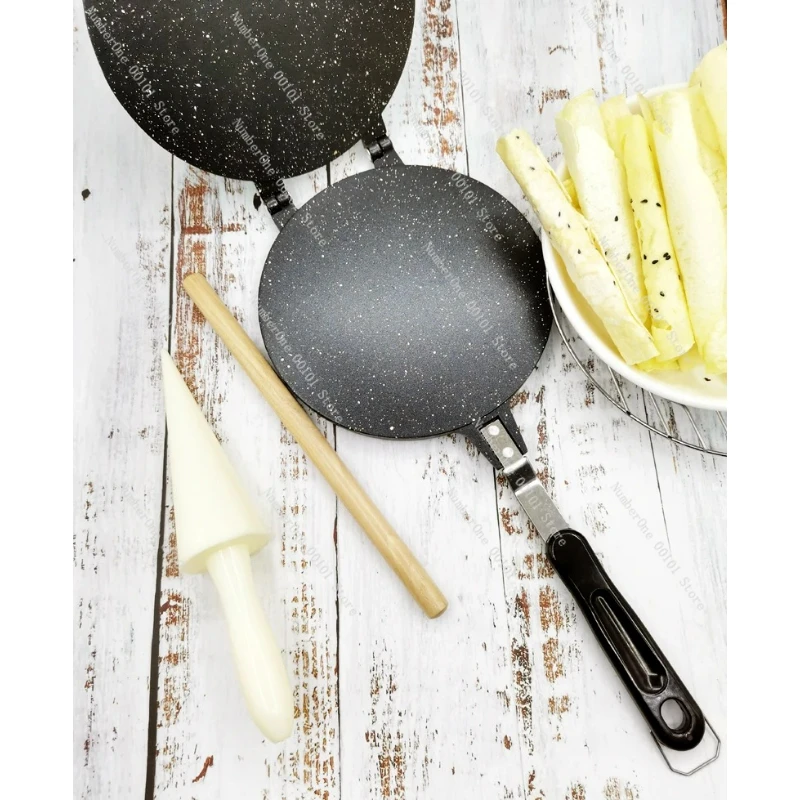 Nueva Máquina para Hacer Rollos de Huevo Antiadherentes y Planos, Máquina para Hacer Pasteles Crujientes y Dulces, Sartén para Galletas y Crackers de Camarón 2025