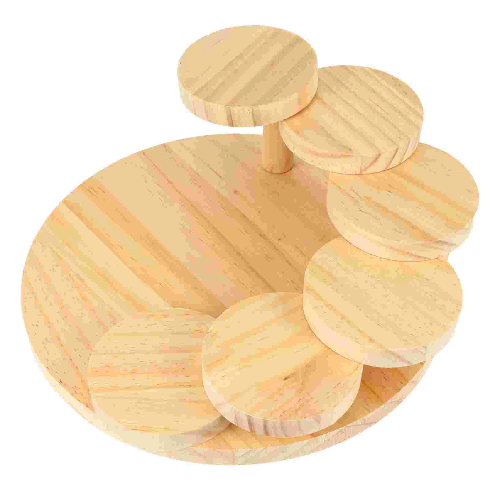 

1pc Large Wood Serving Tray Rotating Steps Meat Plate Japanese Sushi Dish Sushi Tray Sushi Plate Food Tray