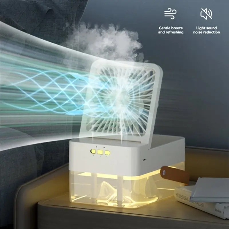 B15C Desktop Humidification USB Mini Air Conditioner Fan 2-Hole Humidifier Cooling Fan With 2.5L Water Tank Misting Function