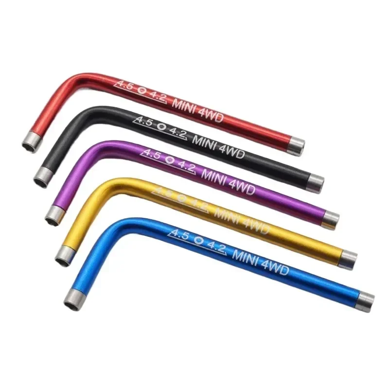 Mini 4WD Self-made Car Modification Tool L-Shaped Socket Nut Wrench Double-Head Multi-Color for Tamiya Mini 4WD Racer M2 Nuts