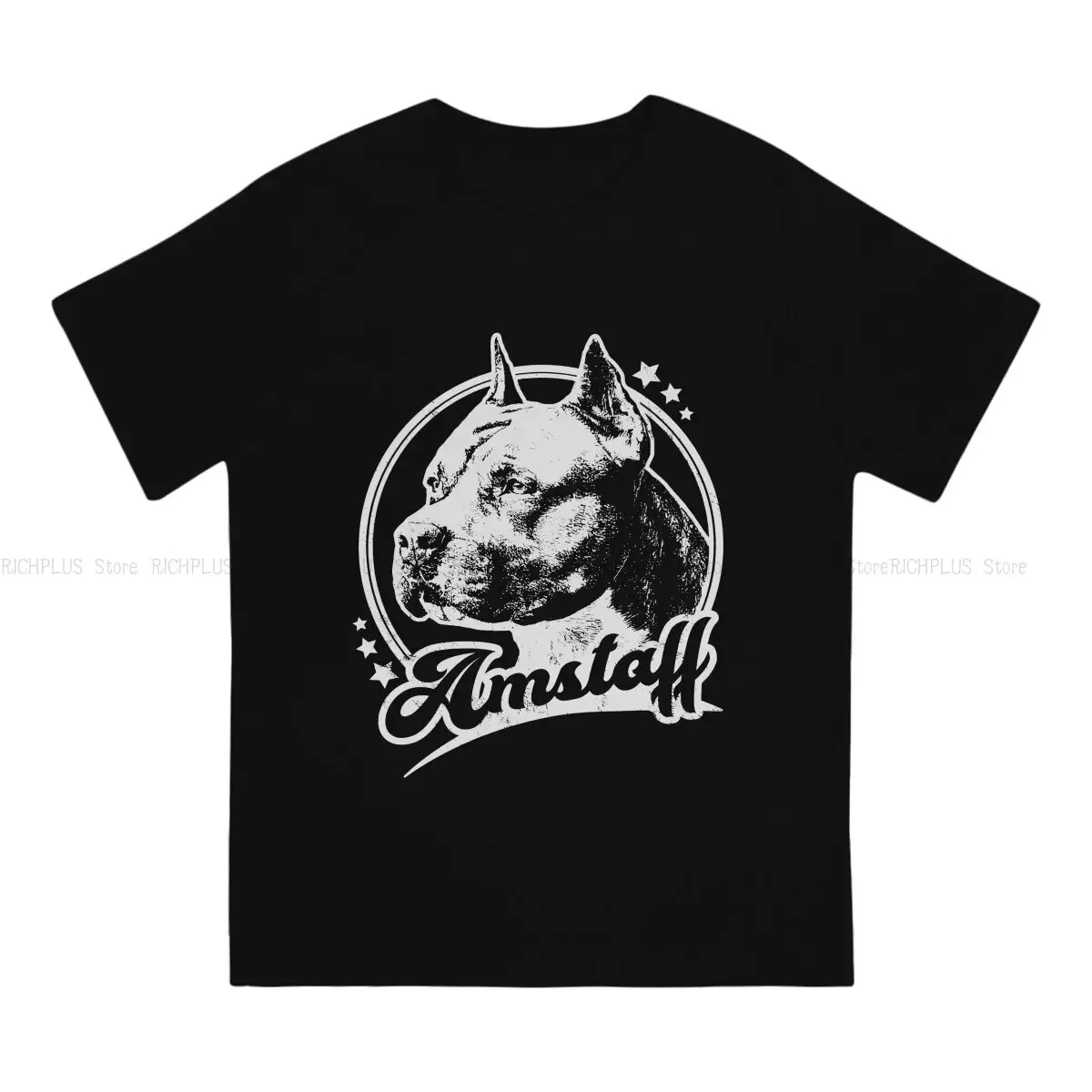 Retro Amstaff Dog Essential Hip Hop TShirt Dog Lover Leisure Polyester T Shirt Hot Sale Stuff For Adult